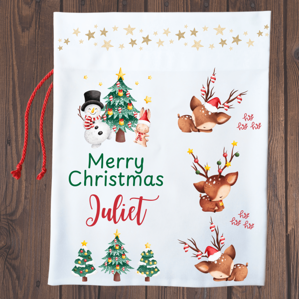Sleeping Reindeer Sack Mockup Flat - Eng