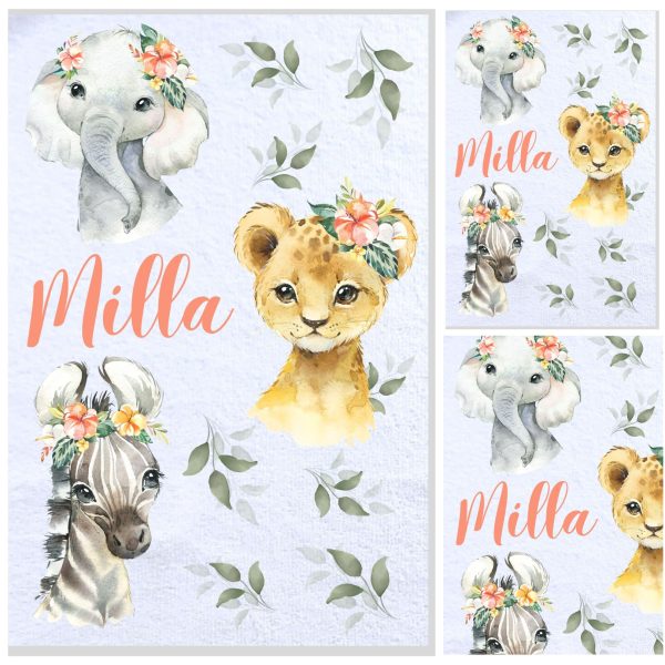 Safari Animal Burp Cloth