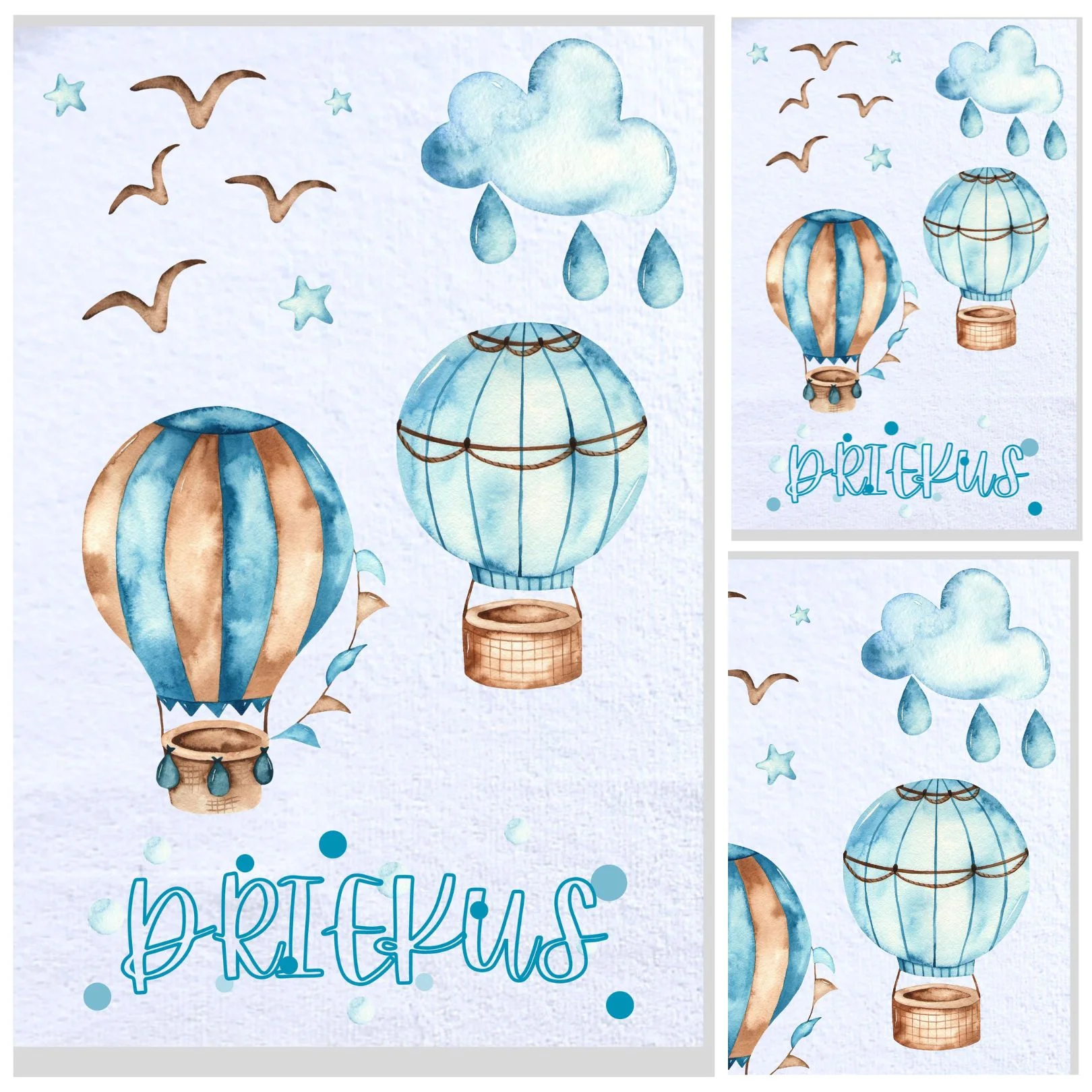 Hot Air Balloon Burp Cloth