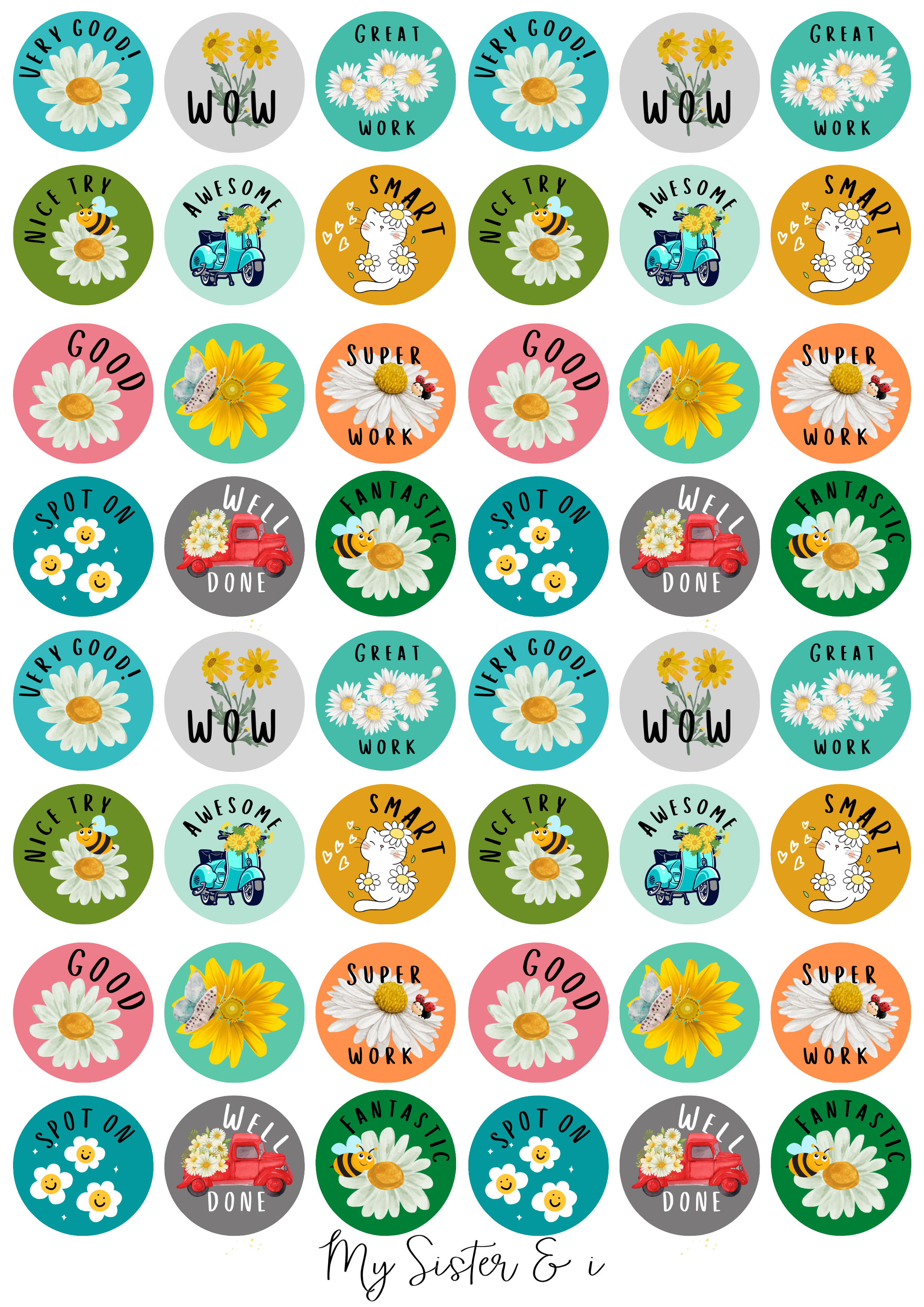 Daisy Stickers for teachers