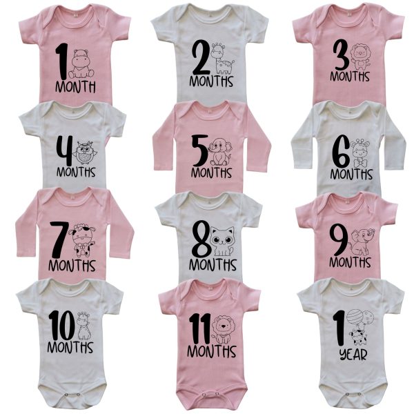 Milestone onesie cute animals