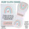 Rainbow and Heart Burp Cloth Combo