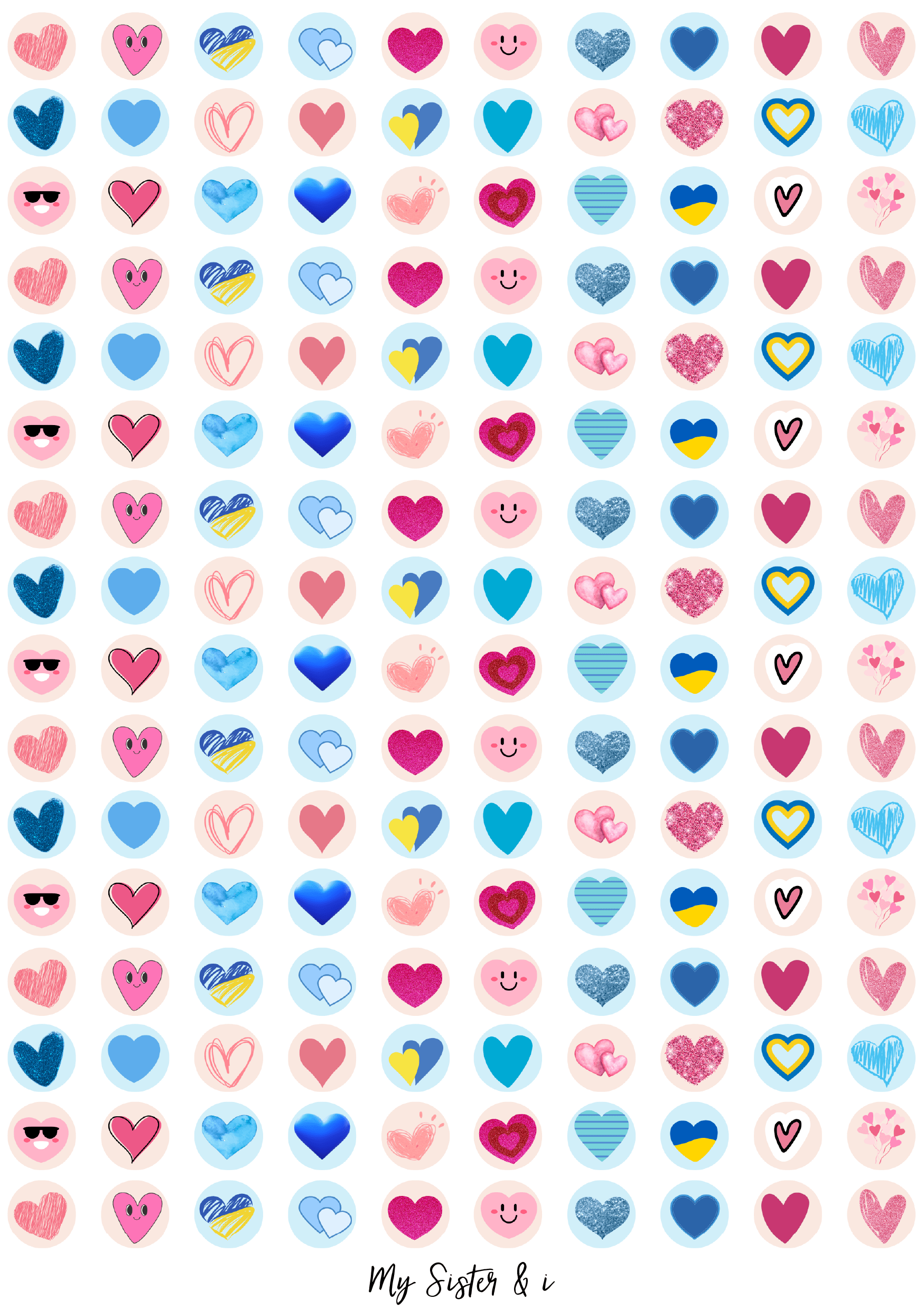 Hearts Theme Reward Stickers Minis