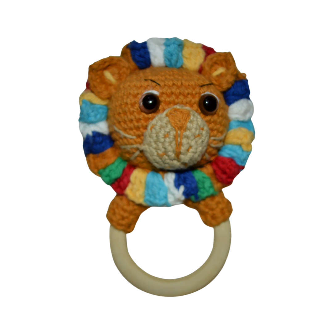 Cute Lion Crochet Teether/Rattle