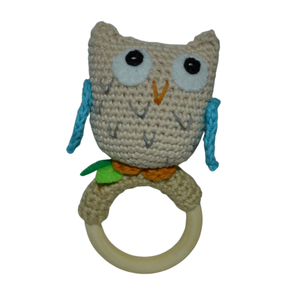 Cute Owl Crochet Teether/Rattle