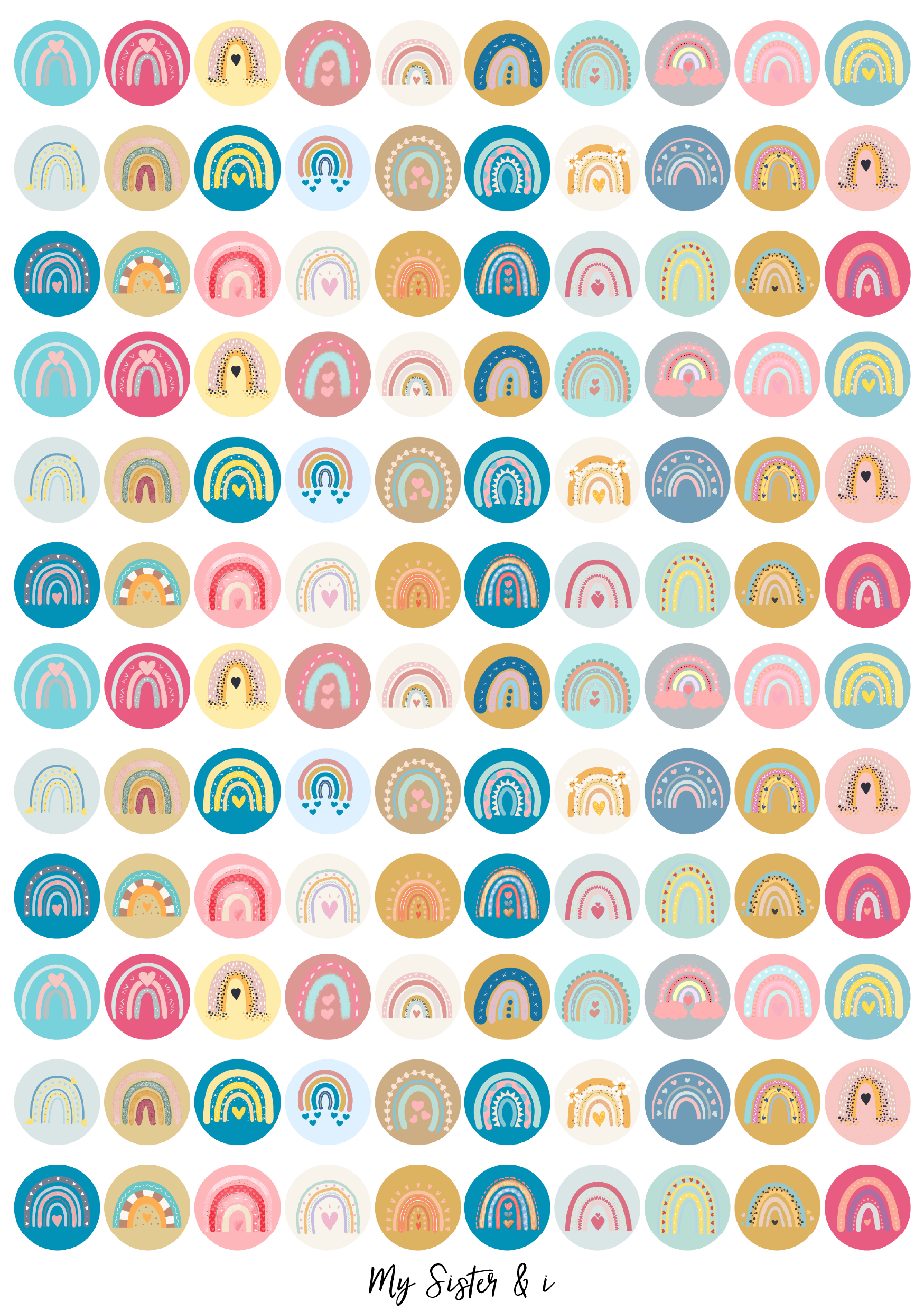 Rainbow Theme Reward Stickers Minis