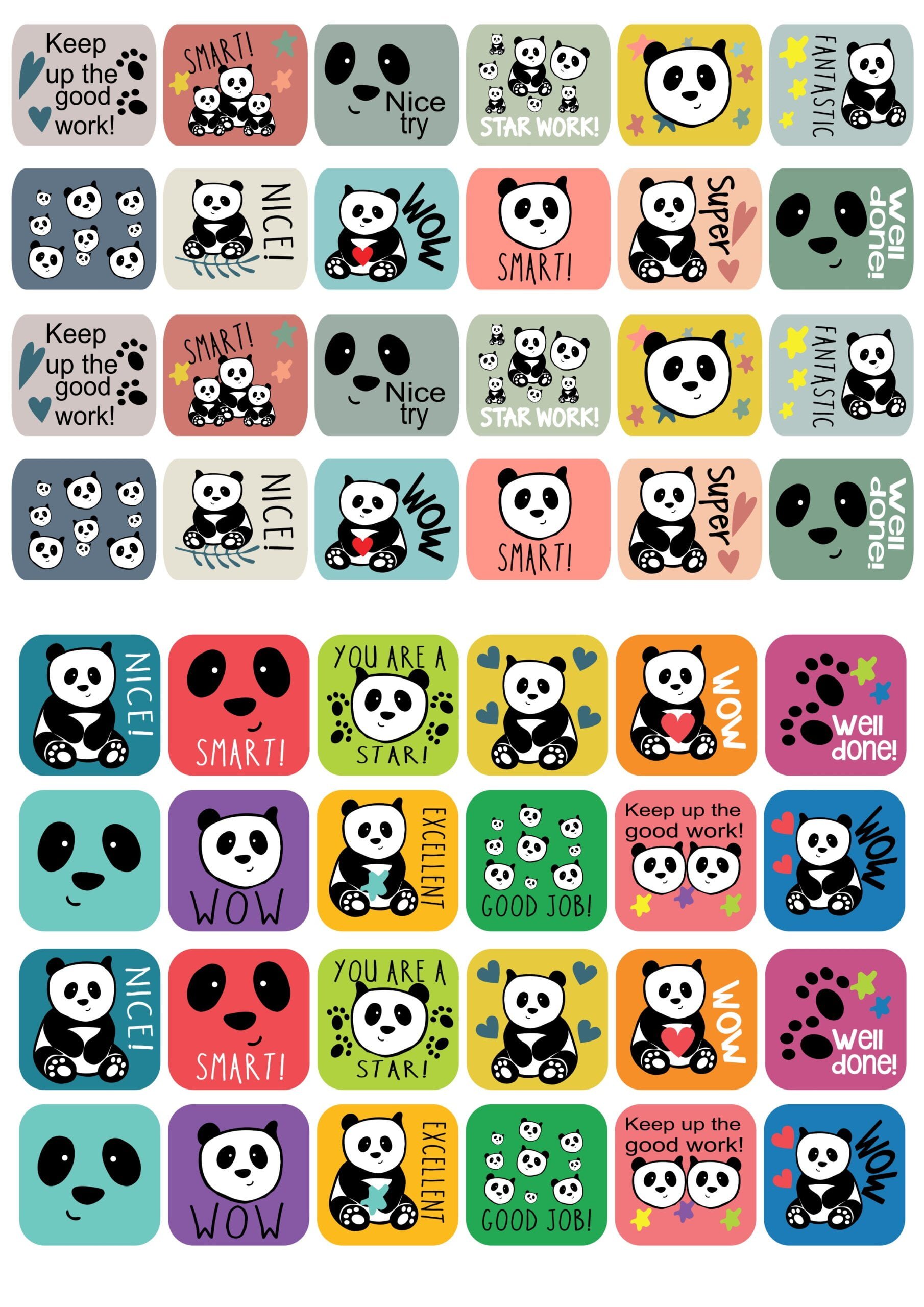 Panda Love Stickers