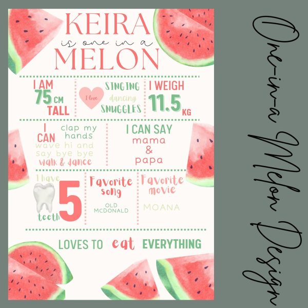 One-in-a Melon Milestone Board