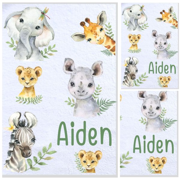 Safari Animal Burp Cloth Boys1-1