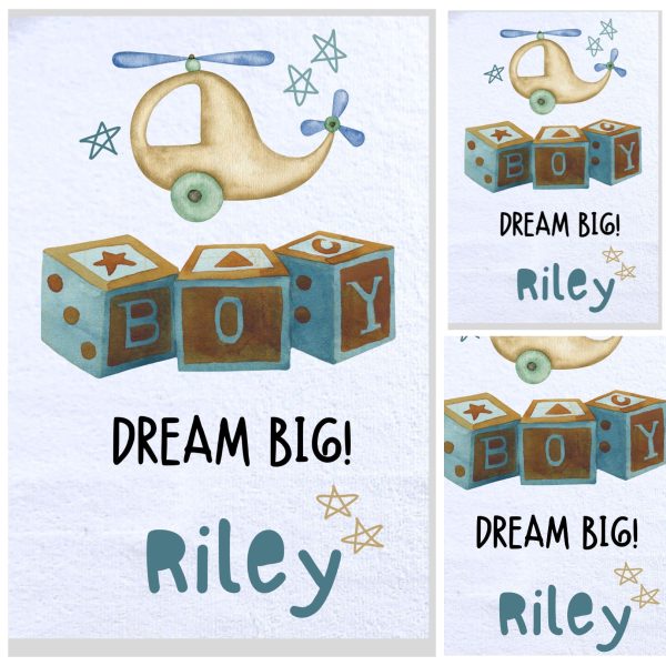 Dream Big Burp Cloth Boys
