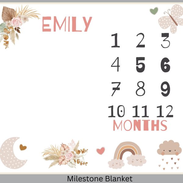 Boho Girly Milestone Blanket