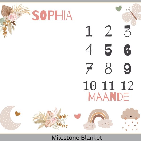 Boho Girly Milestone Blanket