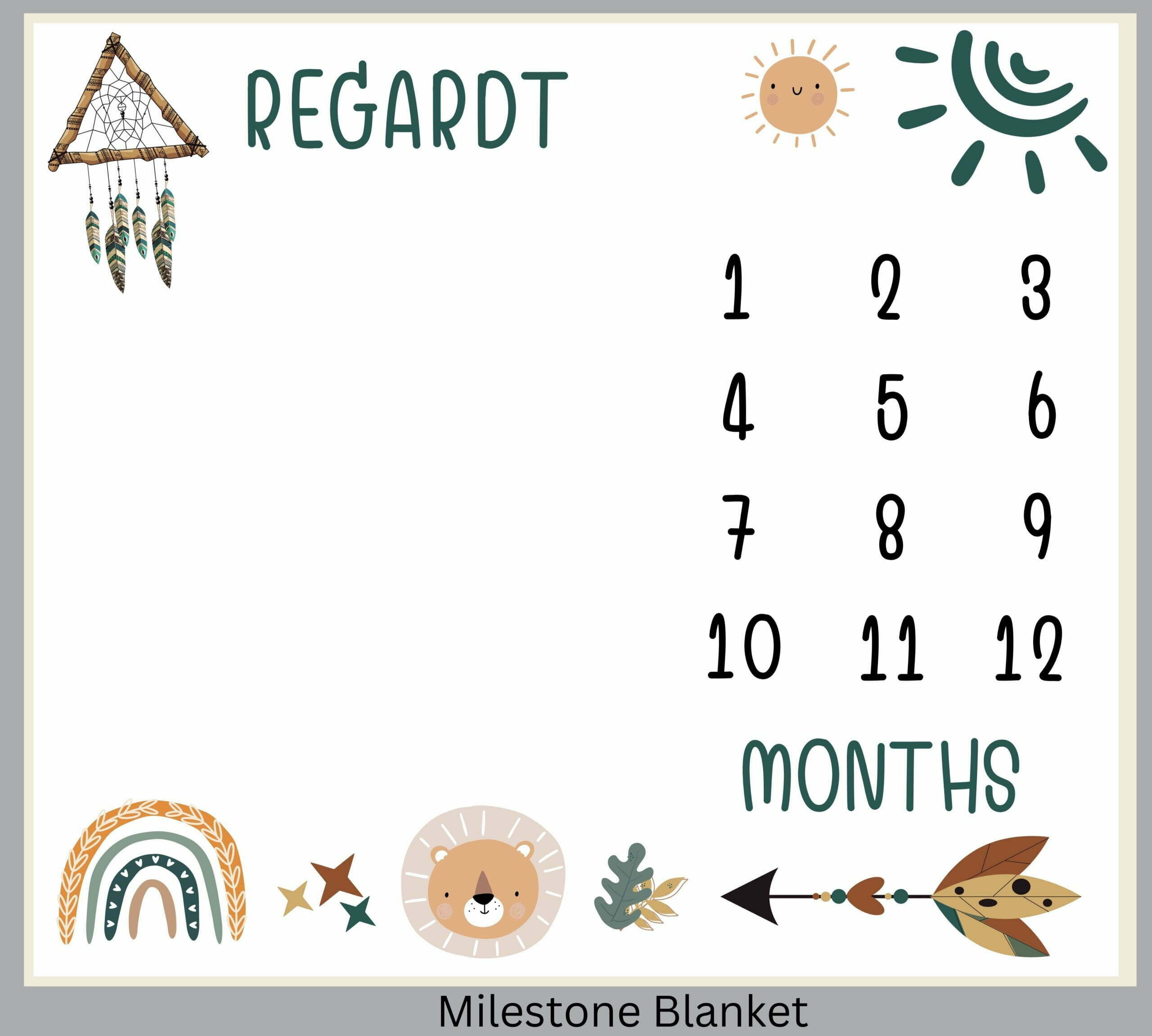 Boho Boys Milestone Blanket