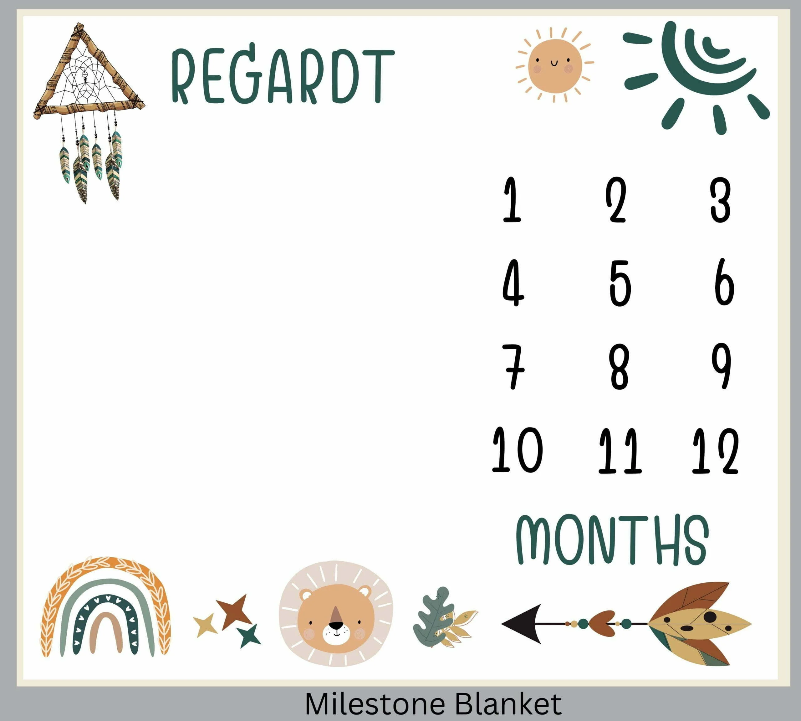 Boho Boys Milestone Blanket