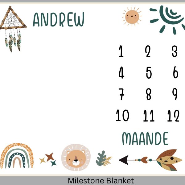 Boho Boys Milestone Blanket