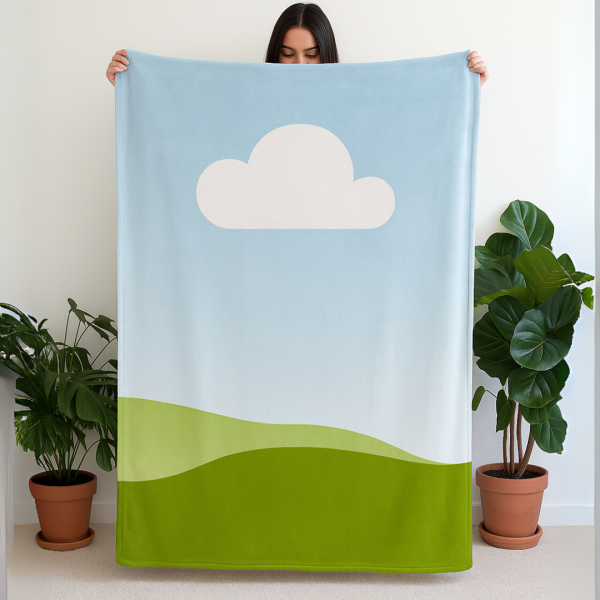 White Full Print Fleece Blanket