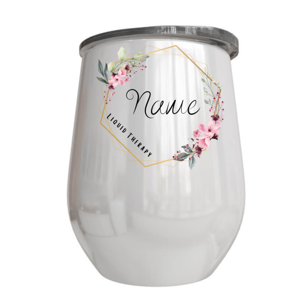 Flower Name Wine Tumbler | Personalised Printed