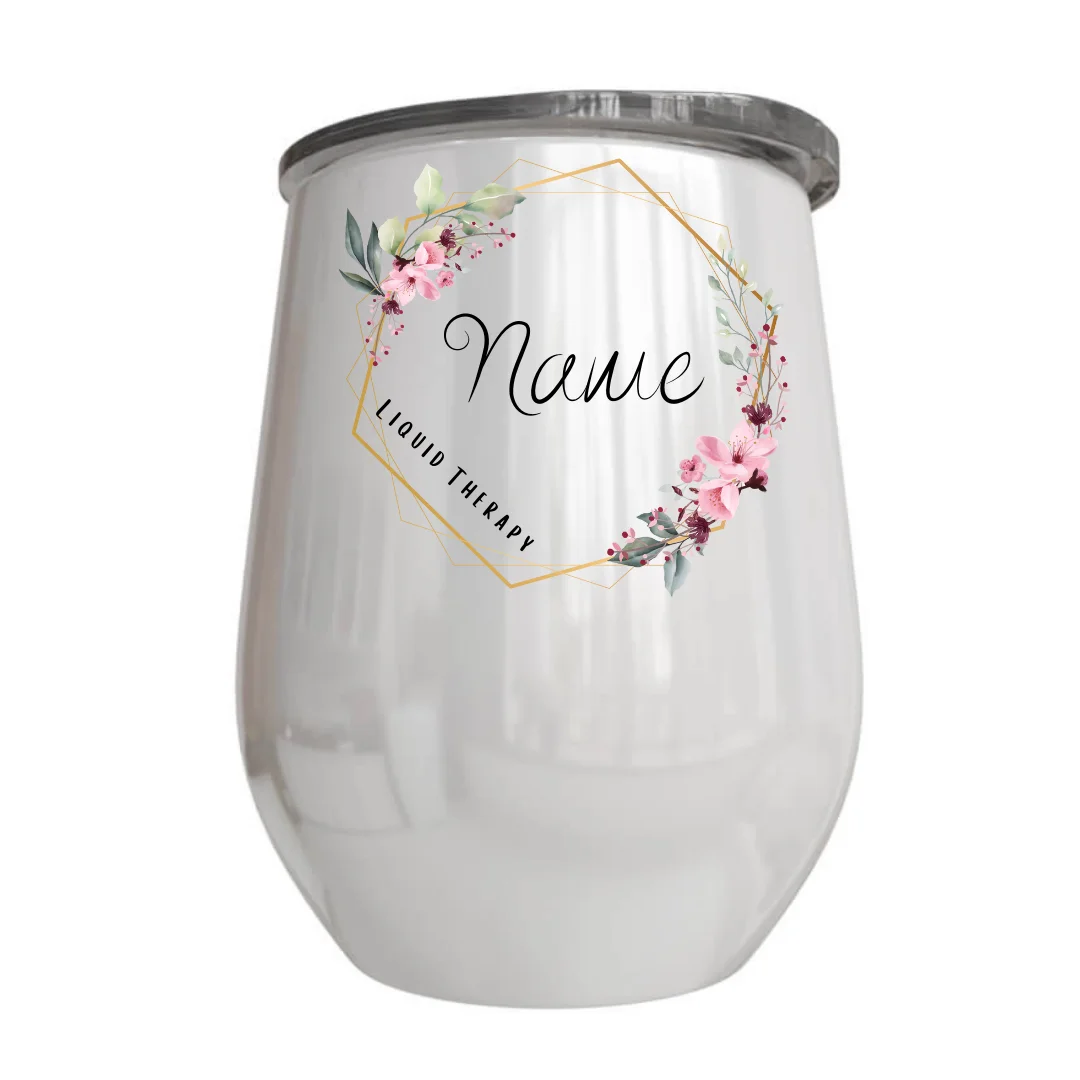 Flower Name Wine Tumbler | Personalised Printed