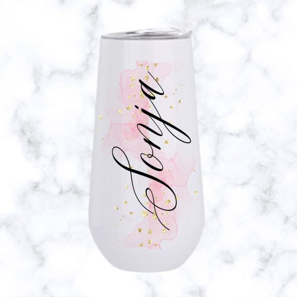 Sparkling Pink Champagne Flute