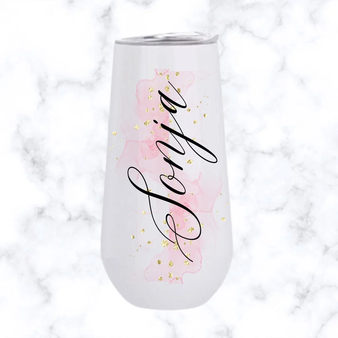 Sparkling Pink Champagne Flute