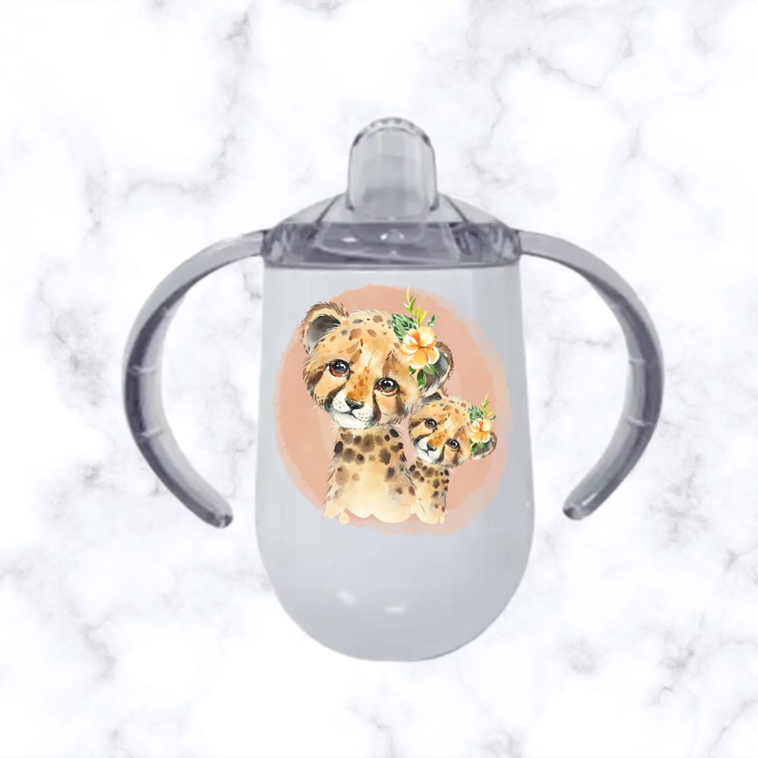 Cheetah Baby Sippy Cup Egg-Shaped