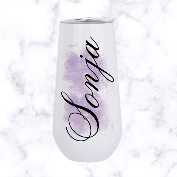 Purple Sparkle Champagne Flute