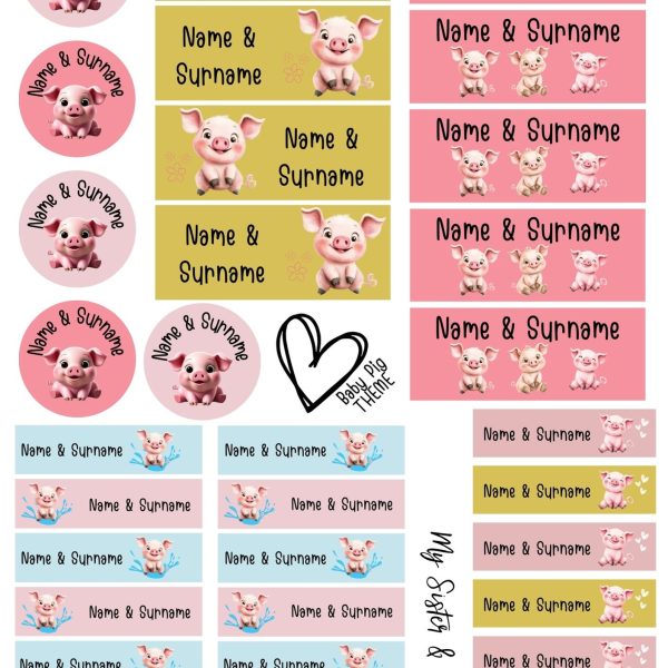 Baby Pig Stationary Stickers