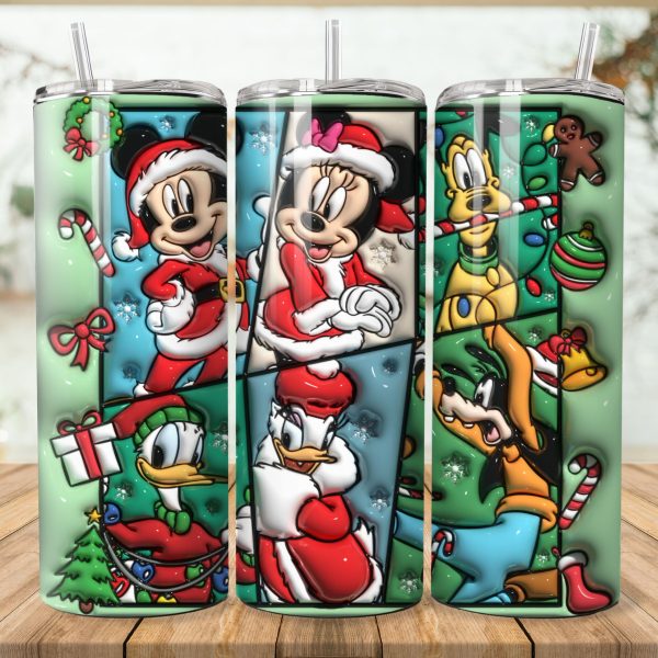 Mickey Mouse Santa Skinny Tumbler