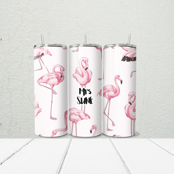 Alternative view of Fabulous Flamingo Teacher 20oz Skinny Tumbler | Personalised Printed