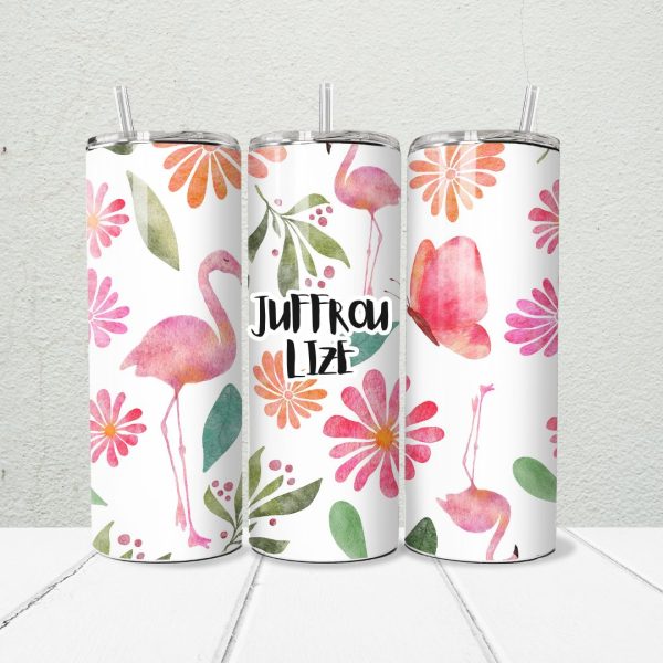 Flamingo Teacher 20oz Skinny Tumbler