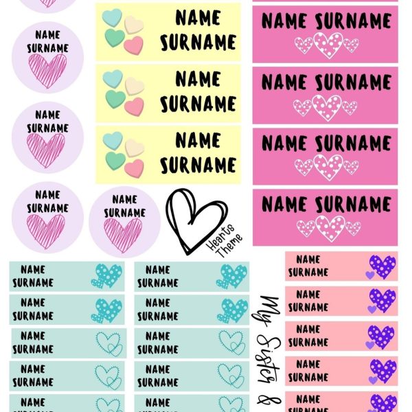 Hearts Stationary Sticker Pack