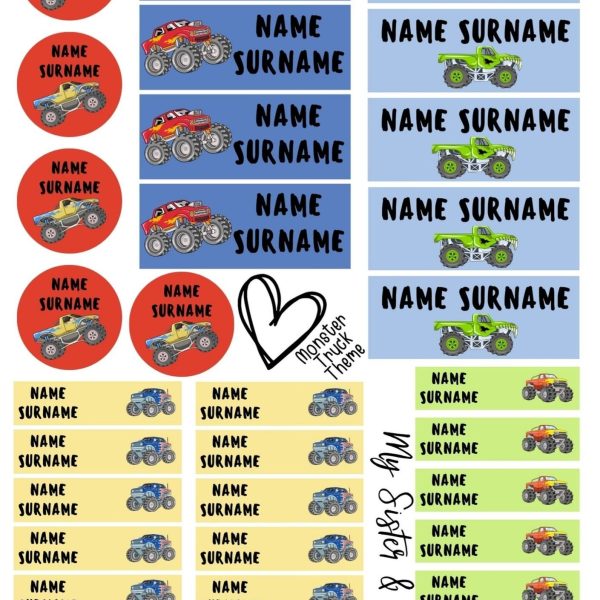 Monster Trucks Stationary Sticker Pack