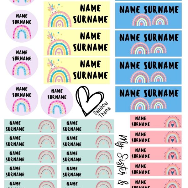 Rainbow Stationary Sticker Pack