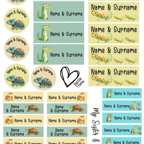 Reptiles Theme Stationary Stickers