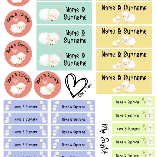 Skryfbehoefte Stickers - Skapie tema