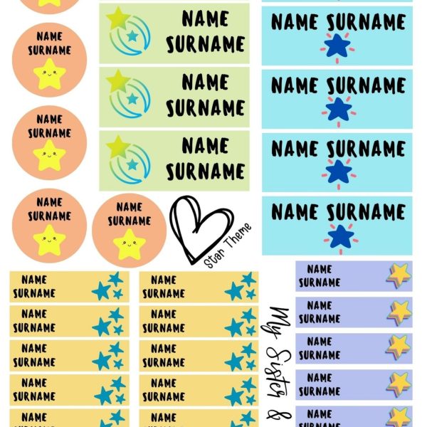 Star Stationary Sticker Pack