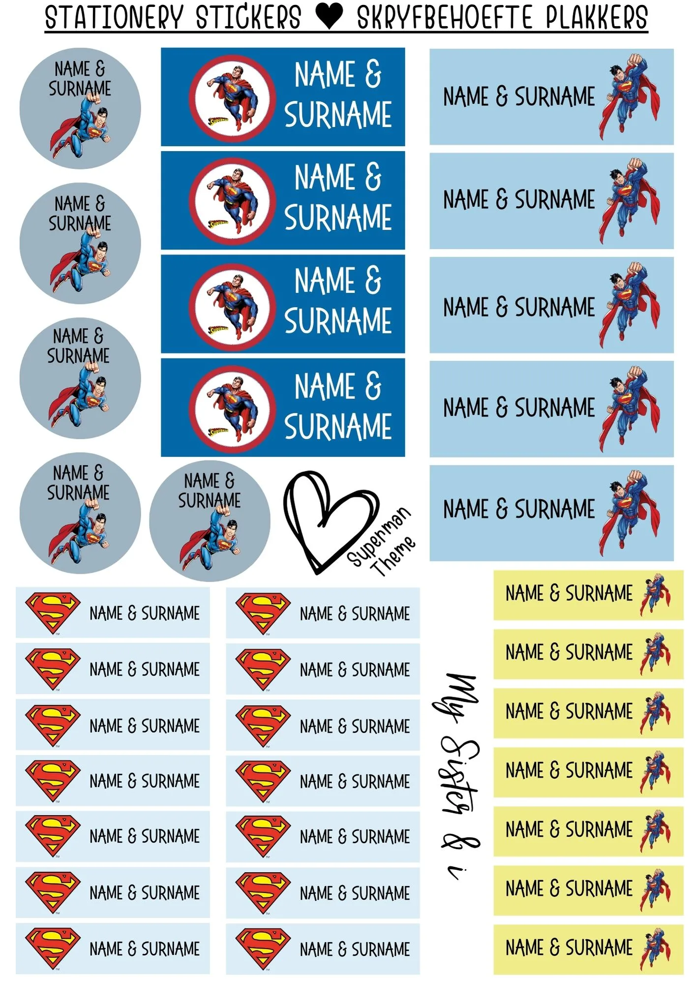 Skryfbehoefte Stickers - Superman