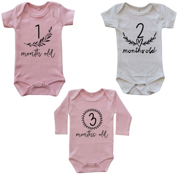 Floral Milestone Onesie Combo English