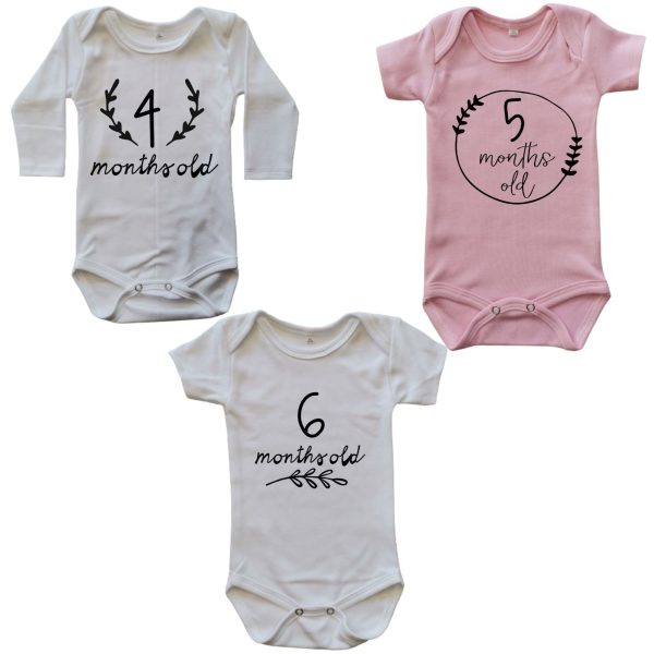 Floral Milestone Onesie Combo English