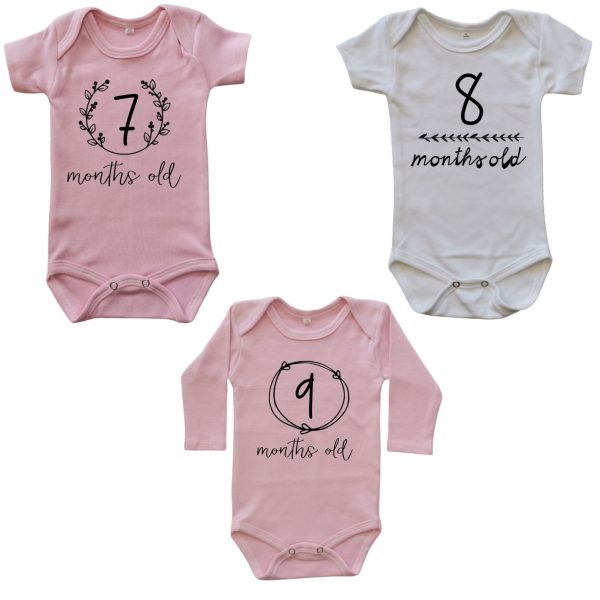Floral Milestone Onesie Combo English