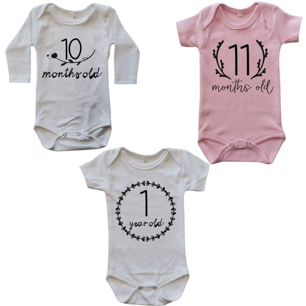 Floral Milestone Onesie Combo English
