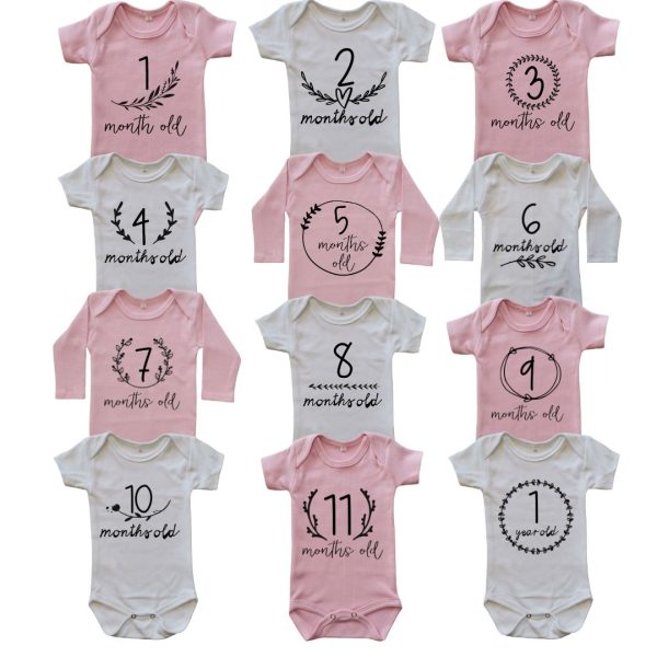 Floral Milestone onesies-a