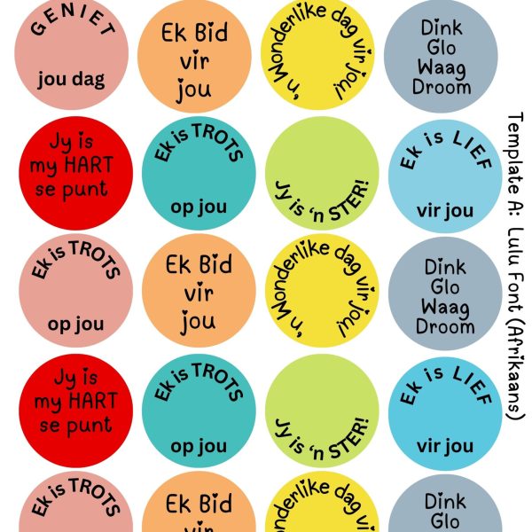 Template A: Lulu Font - Afrikaans