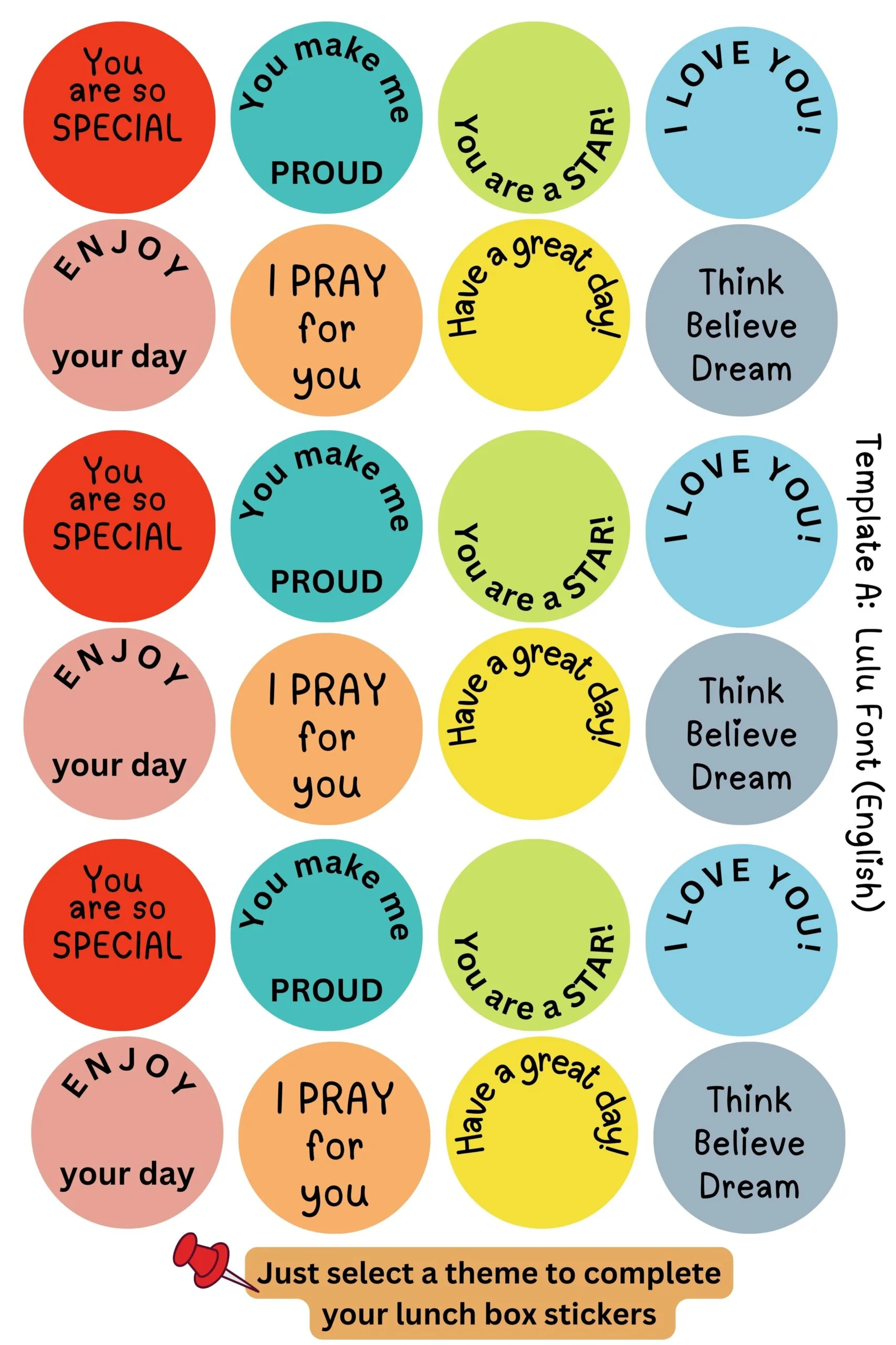 Template A: Lulu Font - English