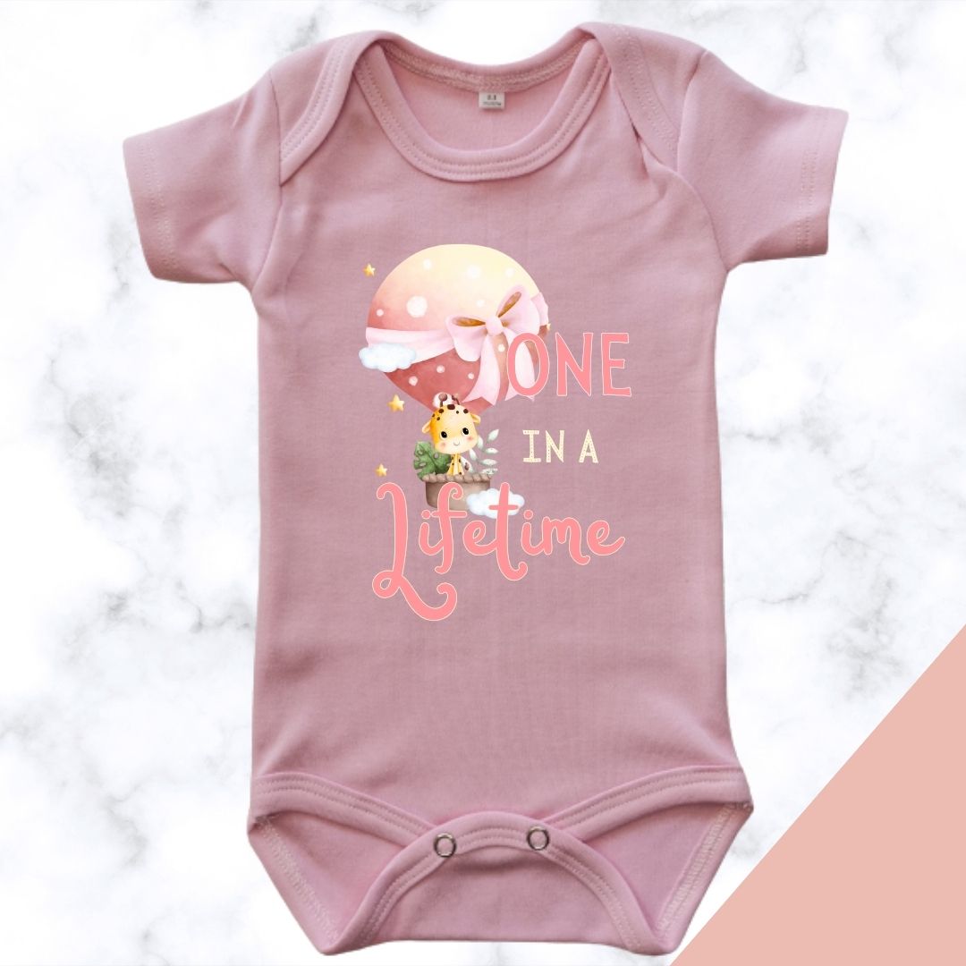 First Birthday design: One in a Lifetime pink