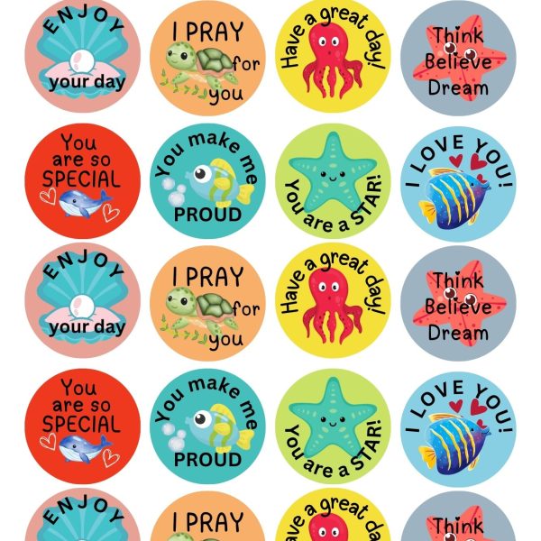 Lunch Box Stickers Sea Theme