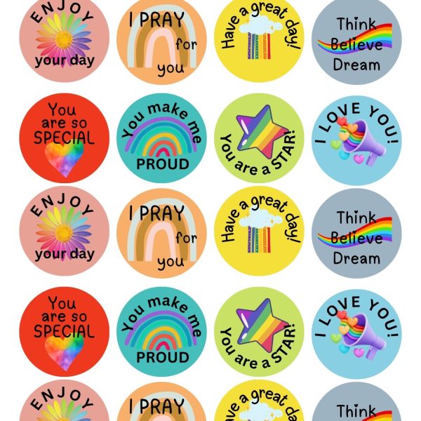 Lunch Box stickers - rainbow