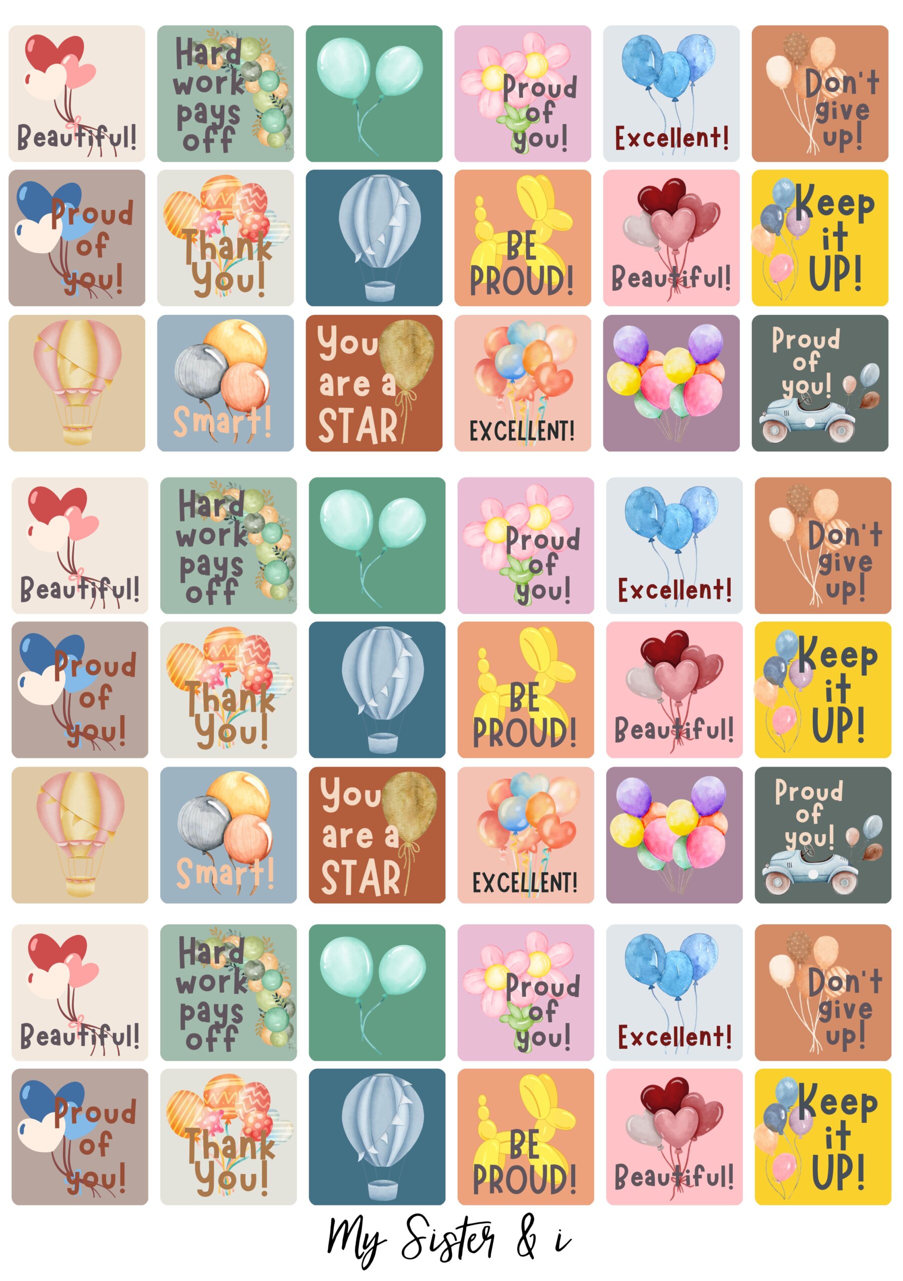 Boho Balloon Theme Stickers