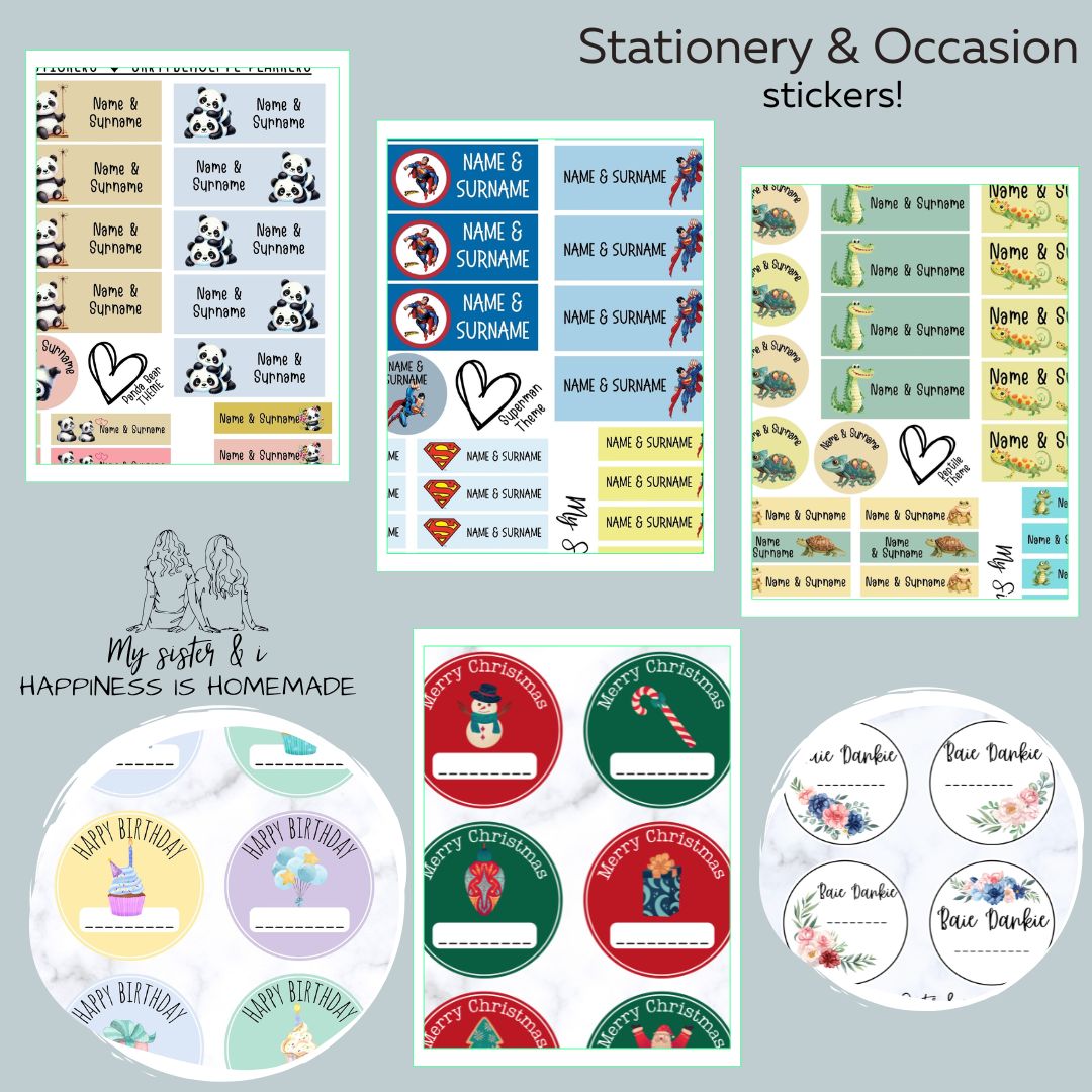 Stationery and Occasion stickers