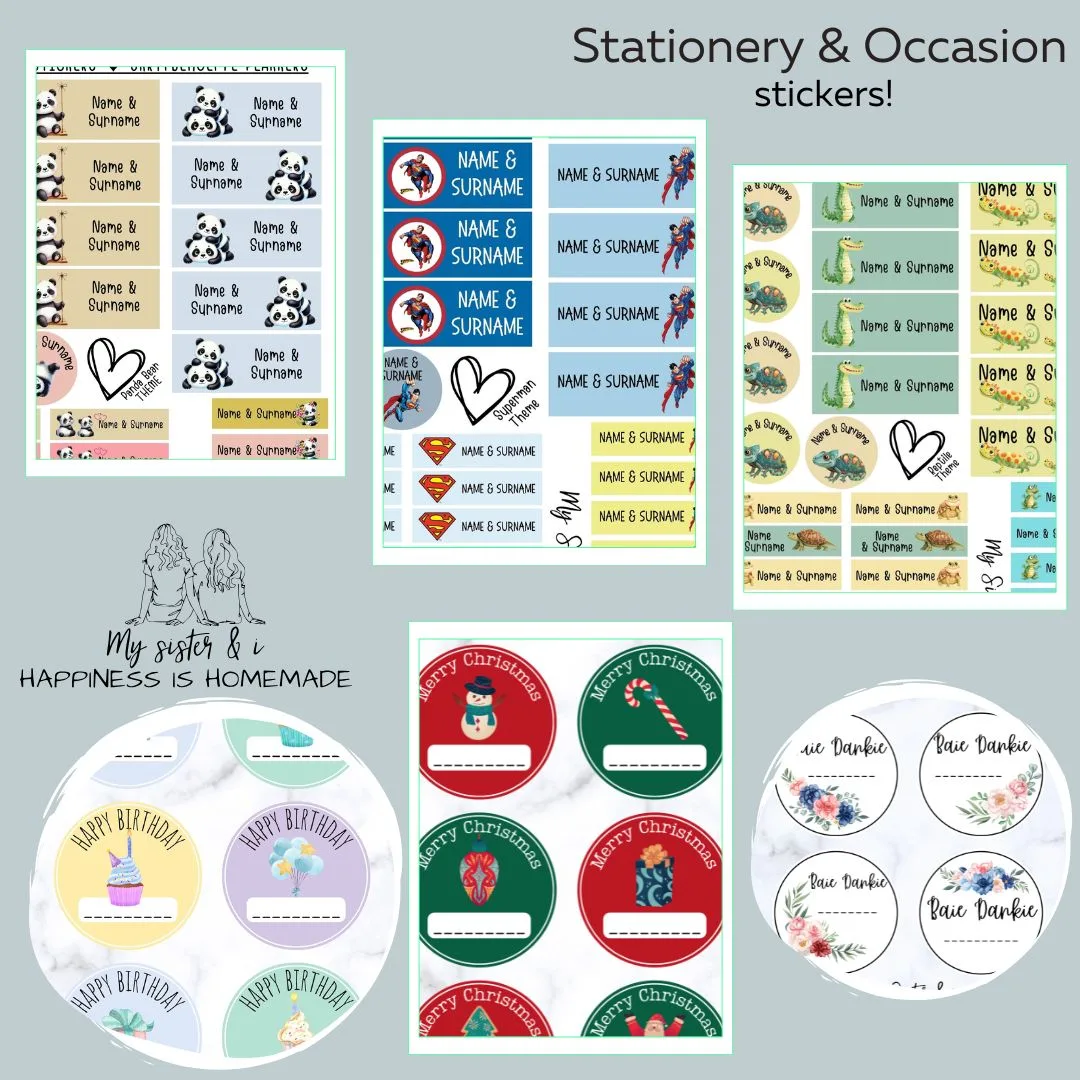 Stationery and Occasion stickers